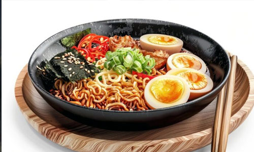 Ramen Deluxe Plate - Traditional Japanese Noodle Bowl